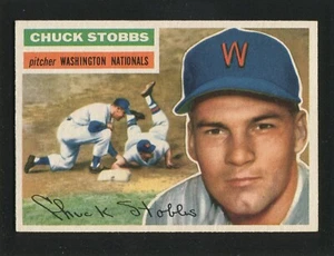 #68 CHUCK STOBBS, Nationals (White Back) - 1956 Topps: EX-MT+, good gloss 230117 - Picture 1 of 3