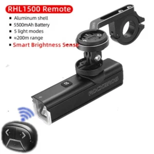 ROCKBROS Bike Smart Headlight 1500 Lumens IPX6 Waterproof Rechargeable - Picture 1 of 13