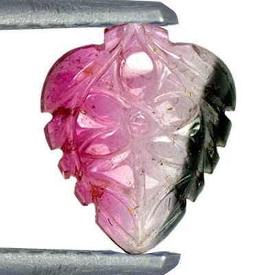 Natural Tri Color Tourmaline Handmade Leaf Carving 15.73Cts Brazil Gemstone Sale - Image 1 of 3
