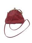 VTG Italian Genuine Leather Red Purse Women's Pouch Lined Purse hand Bag READ