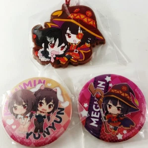 Konosuba Megumin Can Badge & Rubber Keychain set of 3 Bandai Capsule Toy - Picture 1 of 3