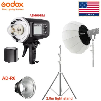 US Godox AD600BM 1/8000s Outdoor Flash Light+CS-85D 85cm Lantern Softbox Stand - Image 1 of 4