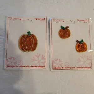 Apliques de calabaza elegancia detalles de temporada lentejuelas y cuentas - Imagen 1 de 3
