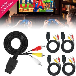 5X N64 SNES Gamecube 6FT RCA AV TV Audio Video Stereo Cable Cord For Nintendo 64 - Picture 1 of 16