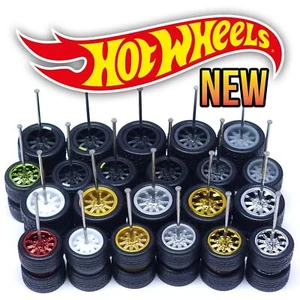 1/64 Scale 10 SPOKE MUSCLE v2 Real Rider Wheels Rims Tires Set for Hot - Picture 1 of 4