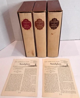 3 Vol Set of WILLIAM SHAKESPEARE (Comedies, Histories, Tragedies) HERITAGE PRESS Foto 1 de 4