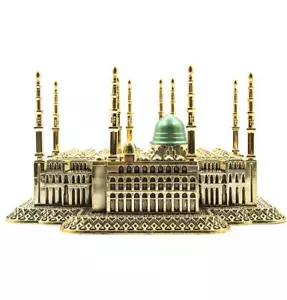 Turkish Islamic Table Decor Al-Masjid an-Nabawi Prophet's Mosque Replica Gold - Picture 1 of 6