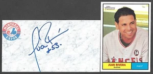 Juan Rivera ( Debut 2001 ) NYY LAA LAD MONT SIGNED AUTOGRAPH AUTO 3x5 INDEX COA - Picture 1 of 1