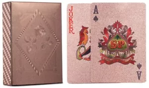 Metallic ROSE GOLD Foil Deck of Elegant Playing Cards - Plastic & Washable - Picture 1 of 9