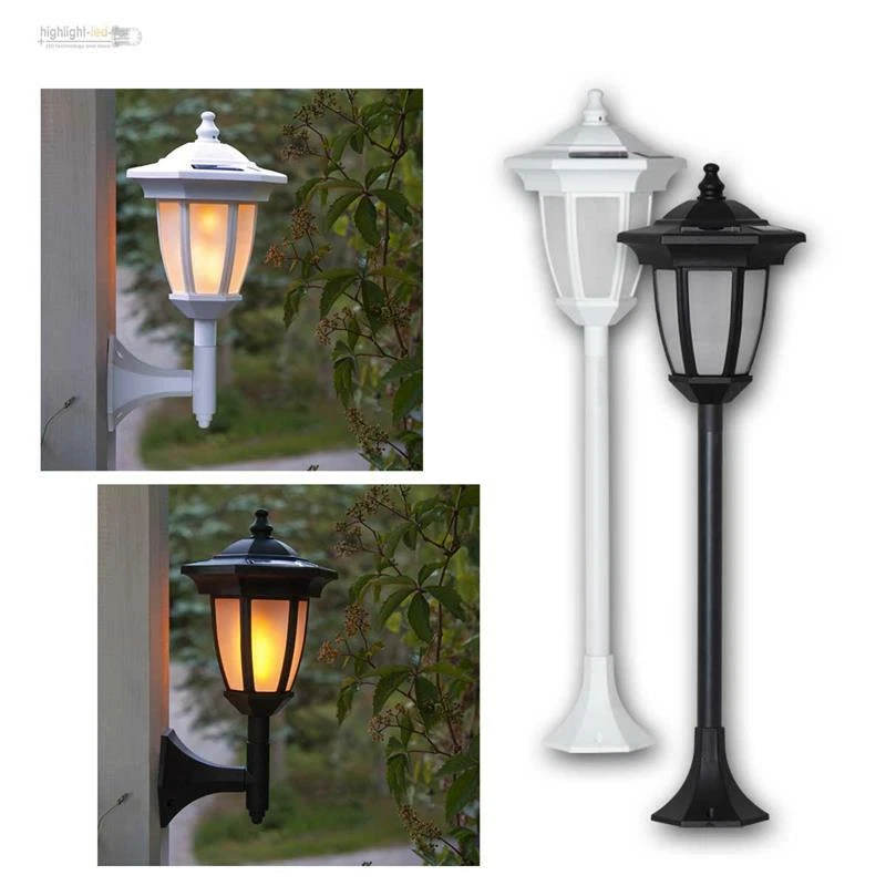 Solarlampen Für Garten Sechseckig – LED Rasenleuchte Wasserdicht, Standleuchte Mit Spike, 6-9 H Betrieb, Schwarz/weiß