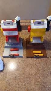 Two Fisher-Price GeoTrax Train Track Town  Pipe Works Station Yellow With Pipes - Picture 1 of 7