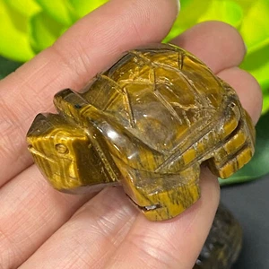 2 Zoll Natürliches Tigerauge Quarz Geschnitzt Kristall Schildkröte Reiki Heilung Geschenk. 1 Stck. - Bild 1 von 11