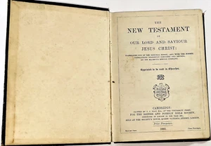 DAS NEUE TESTAMENT UNSERES HERRN UND RETTERS JESUS CHRISTUS 1880 Cambridge altes Buch - Bild 1 von 8