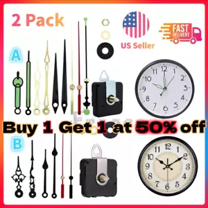 2PCS DIY Tool Quartz Wall Clock Movement Mechanism Hand Replacement Motor Repair - Picture 1 of 17