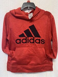 adidas- Boys Long Sleeve Red Hoodie Size 8 S/P/CH With Front Jacket Pocket.