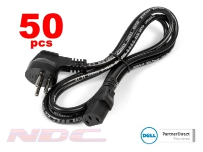 50 x NEW Dell 1.8m (6ft) Israel 3-Pin C13 Kettle Power Cable/Lead 250V -(Joblot) - Image 1 of 2