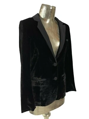 Blazer de mujer CHARLISE talla pequeña 8 traje chaqueta terciopelo negro NUEVO EU36 PRECIO DE VENTA SUGERIDO POR EL FABRICANTE 99 £ Foto 1 de 4