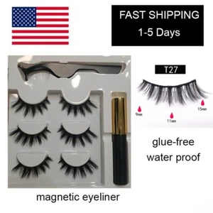 Magnetic Eyelashes With Eyeliner Natural Look Reusable No Glue Waterproof - Picture 1 of 1