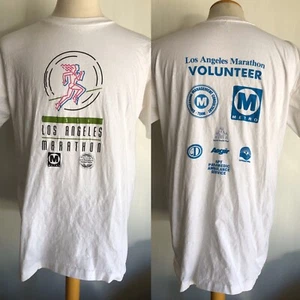1994 LOS ANGELES MARATHON Official Vintage 90's LA VOLUNTEER Men's T-Shirt Large - Picture 1 of 6