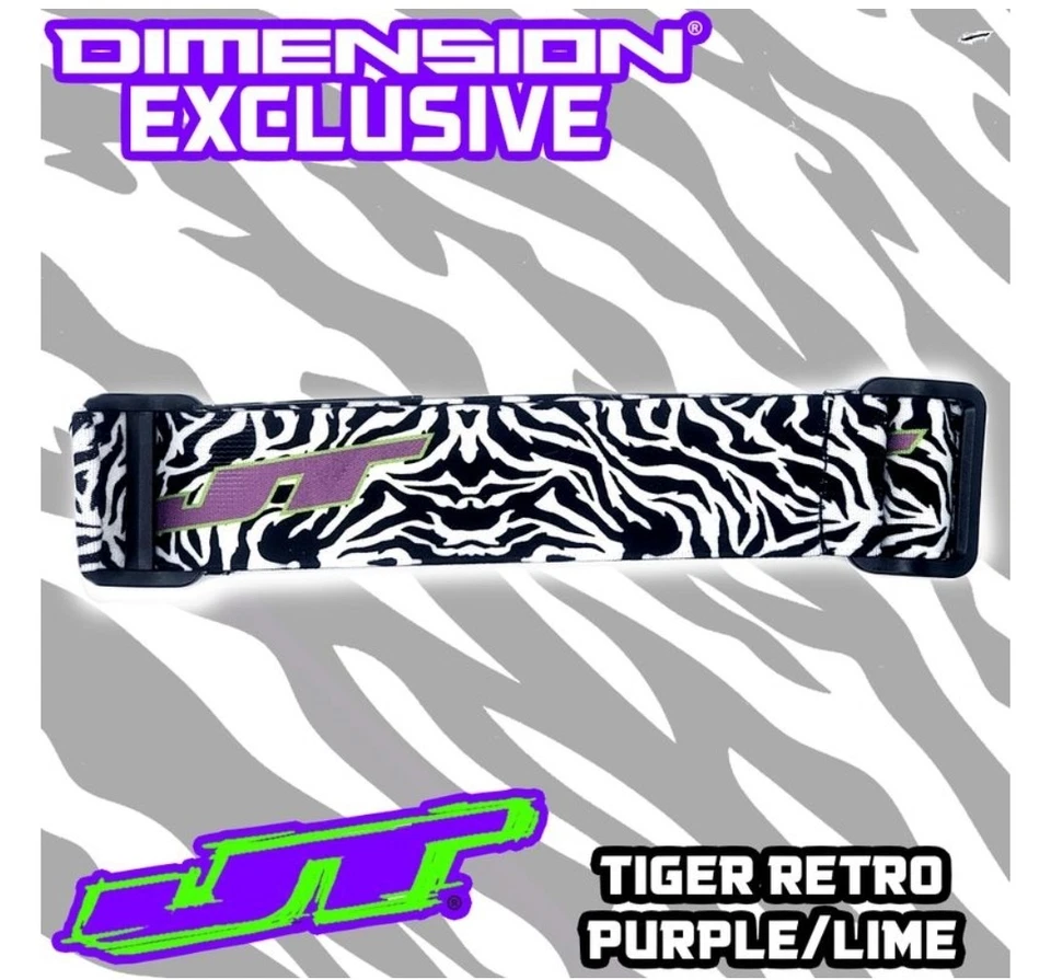 JT Paintball Goggle Strap - Tiger Retro Purple/Lime (DIMENSION LIMITED EDITIO — 第 1/1 张图片