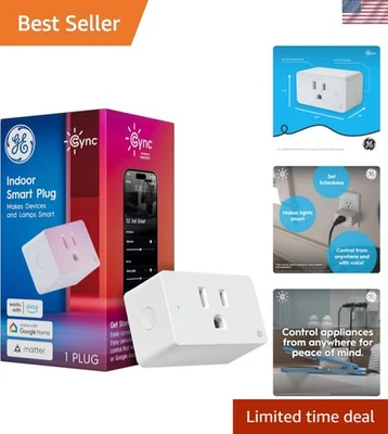 Enchufe interior inteligente GE - Toma WiFi con control por voz para Alexa y Google Home Foto 1 de 4