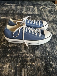 Converse Chuck Taylor All Star blaue Plateau-Sneaker Damengröße 9 klassisch gebraucht, in einwandfreiem Zustand - Bild 1 von 9