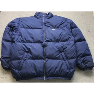 Vintage 90s Adidas Down Quilted Puffer Jacket Mens XL Embroidered Logo Navy - Picture 1 of 16