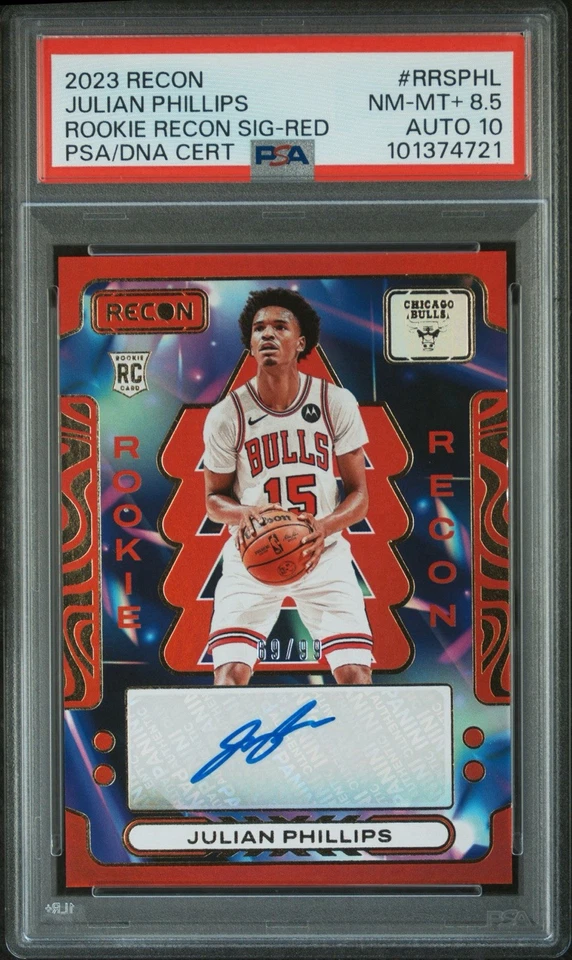 2023-2 Recon #RRSPHL JULIAN PHILLIPS Rookie Signatures RED #’/99| PSA 8.5/PSA 10 - Image 1 of 4