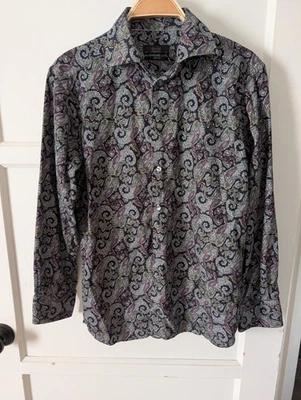 Eton Men's Slim Fit Paisley Dress Dress Shirt Lightweight Corduroy 15 3/4  40 - Image 1 of 3