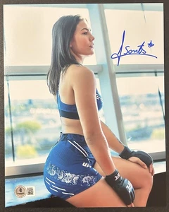 Foto 8x10 firmada por Luana Santos. UFC. LFA. TikTok Queen. Certificado de autenticidad Beckett. MMA. Brasil - Imagen 1 de 2