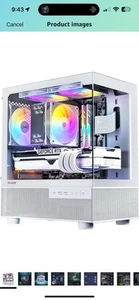 Aqua 3, Micro ATX Gehäuse, MATX PC-Gehäuse mit 3 x 120 mm 3-Pin ARGB Lüfter vorinstalliert... - Bild 1 von 15