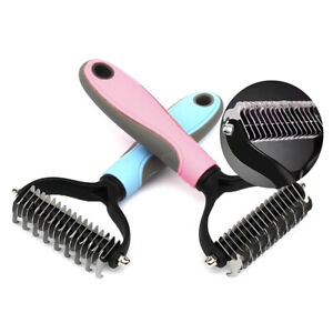 Pet Comb Cat Dog Grooming Tool Hair Fur Shielding Rake Removal Brush Double-Side