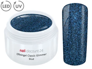 UV LED GEL GLIMMER BLUE Farbgel Effekt Glitzer Glitter Color Modellage Blau Tips - Bild 1 von 3