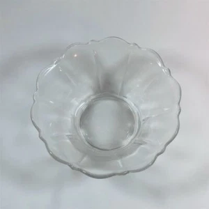 Clear Glass Scalloped Edge Small Serving Bowl 5.5" Elegant Holiday Table Decor - Picture 1 of 5