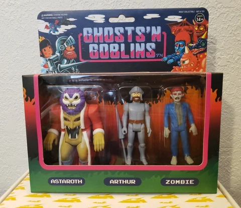 Ghosts n Goblins 3 ReAction Figure Pack Arthur Astaroth Zombie Super 7 Cover