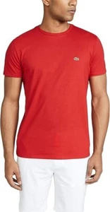 HOT SALE ~ Authentic Lacoste Mens Short Sleeve Crew Neck Pima Cotton T-Shirts - Picture 1 of 25