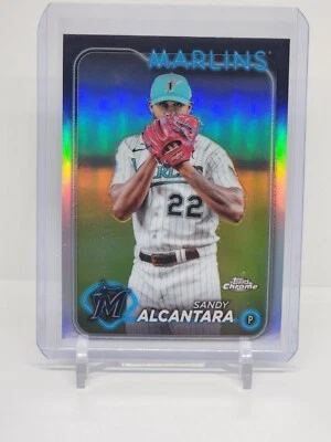 2024 Topps Chrome - #138 Sandy Alcantara Refractor - Miami Marlins - Image 1 of 2
