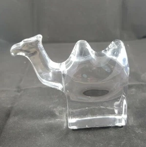 Orrefors Crystal 4803-72 Gunnar Cyren Art Glass Two Hump Camel Figurine, 3 3/4" - Picture 1 of 7