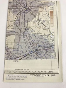 Vintage 1956 Estacado Plain 406 Aeronautical Aviation Chart, 23rd Ed - Bild 1 von 3