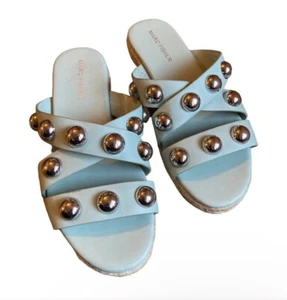 Marc Fisher LTD Womens Prisca Mint Green Ball Studded Espadrille Sandals Sz 7 - Picture 1 of 9