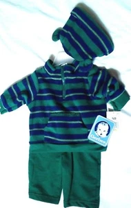 Gerber 3 piezas Conjunto Infantil Verde Azul Rayas Top Sombrero Verde Pantalones Nuevo Talla O-3 M - Imagen 1 de 5