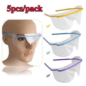 Dental Safety Glasses Goggles 10 Shields + 10 Frame Disposable Goggle Eye Shield - Picture 1 of 14