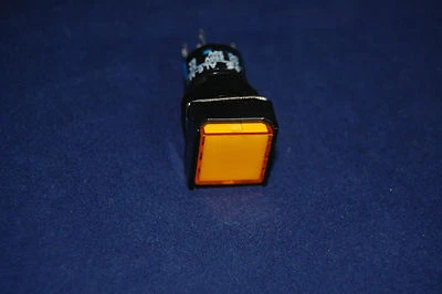 5PCS 16MM YELLOW Square Momentary PUSH BUTTON ILLUMINATED 110V 5 PINS - Image 1 of 4