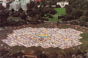 1988 NAMES Project AIDS Memorial Quilt Display in Washington DC Vintage Postcard - Picture 1 of 2