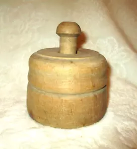 Antique~Wooden Butter Press~Floral Pattern~1800's~5.75" Tall~Primitive/Rustic - Picture 1 of 12