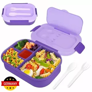 Brotdose Kinder mit Fächern Bento Box Auslaufsicher Lunchbox für Mädchen Jungen - Bild 1 von 15
