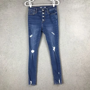 Old Navy High Rise Rockstar Jegging Adjustable Waist Stretch Blue Jeans Girls 16 - Picture 1 of 12