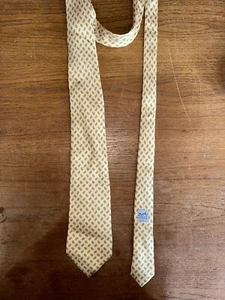 Hermes Paris Made In France Silk Tie YELLOW Chaine d'Ancre 7957 EA!!! - Picture 1 of 8