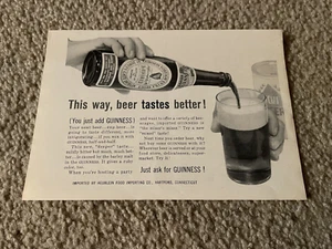 Vintage 1959 GUINNESS BEER Bottle Poster Print Ad 1950s - Picture 1 of 1