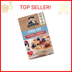Quaker, Instant Steel Cut Oatmeal, Cranberries And Blueberries, 8 Ct - Picture 1 of 2